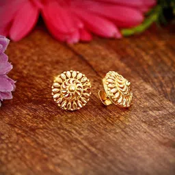 DIVASTRI Gold Plated Circular Shaped Studs-7