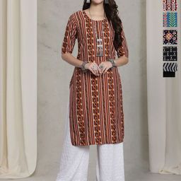 7Threads Selection Of 6 Ethnic Motifs Printed Straight Kurta-image-52