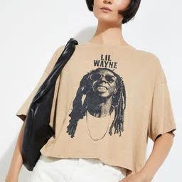 max Graphic Printed Round Neck Pure Cotton T-shirt-image-98