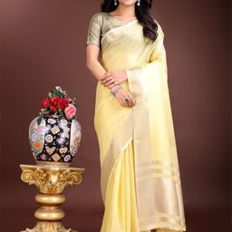 LeeliPeeri Designer Women Solid Zari Fusion Saree-image-54