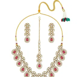 Zaveri Pearls Gold-Plated Kundan Stone Studded & Beaded Jewellery Set-47