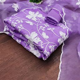 SAINOOR Embroidered Organza Unstitched Dress Material-image-74