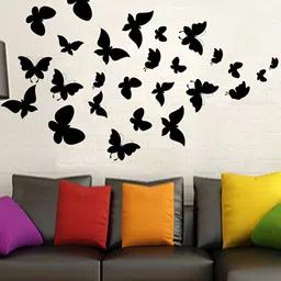LANSTICK Black Butterflies Self-Adhesive Wall Sticker-image-57