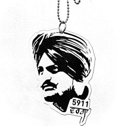 5911 warga Sidhu MooseWala RearView Mirror Car Hanging with adjust Metal Chain Car Hanging Ornament-image-58