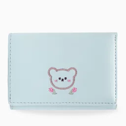 Women Blue Artificial Leather Wallet-image-5