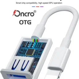 ONCRO White Lightning OTG Adapter, Lightning to USB Camera Adapter Data Sync Cable Compatible with iPad / iPhone OTG, USB Female Supports Connect Card Reader, U Disk, Keyboard, Mouse, Flash Pendrive Phone Converter image 2