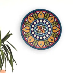 quirk india Blue Tonal Leaf Decorative Wall Plate-picture-11