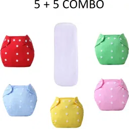 Washable & Waterproof Nappy 5+5 Inserts Combo Size Adjustable For 0-30 Months.-10