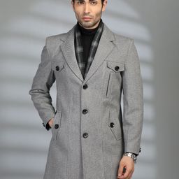 chkokko Tweed Solid Coat For Men-picture-8