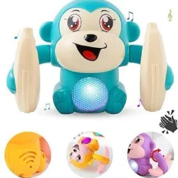 Dancing Monkey Musical Toy for Kids Baby Spinning Rolling Doll Tumble Toy-9