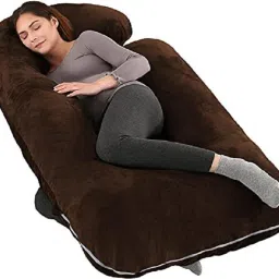 ultra soft j shaped pillow Polyester Fibre, Microfibre Solid Pregnancy Pillow Pack of 1-image-82