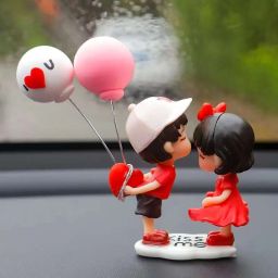 Car Dashboard Cute Love Couple Love You too Balloon Car Interior Showpiece Desk Decorative Showpiece-11 cm-2