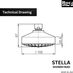 Roca Stella Overhead Shower 3 Function shower head Waterfall, Soft Mode, Pulse Mode image 2