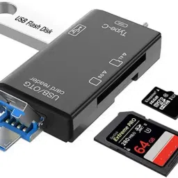 HRYFiNE 6 IN 1 OTG Reader,USB ,Portable Memory Card Reader for Computer & Android Phone Card Reader-36