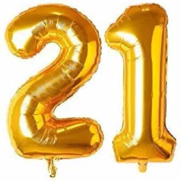 Solid 32" Inch Number Foil Balloon Helium Quality -(Pack of Two Unit) (Gold-21) Letter Balloon-picture-11
