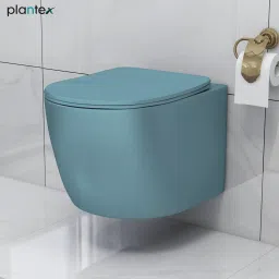 Ceramic Wall Hung Commode for Toilet/Rimless Western Commode/Commode with Soft Closing Toilet Seat - P Trap (APS-3043) Western Commode-4