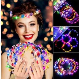 Light Up Floral Headband for Women Perfect for Christmas , Birthday party Party Glow Ornament-10