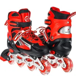 Skating red color Shoe have different size and with wheel In-line Skates In-line Skates - Size Medium UK-picture-16