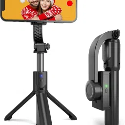 Hold up Gimbal Stabilizer for Smartphone Mobile Stabilizer Selfie Stick Tripod with Wireless Remote 360° Automatic Rotation Bluetooth Selfie Stick-24