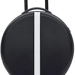 Small Cabin Suitcase (56 cm) 4 Wheels - Round Hard Shell Suitcase ABS Travel Trolley Bag With Lock 4 Double Spinner Wheels Carry On Cabin Luggage For Kids Women - Black-image-71