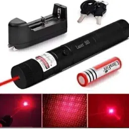 Justakeit Red Light Laser Pointer Pen Adjustable Focus Beam 2 Keys + Charger image 4