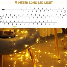 party midlinkerz Haldi/Wedding/Pooja Backdrop Decoration Kit with Led Light and Yellow Net image 5