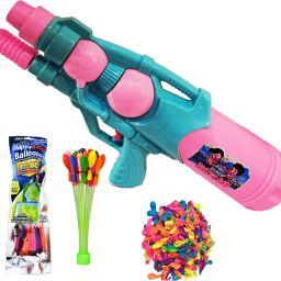 (1 Pichkari +1 Magic Balloon +100 Water Balloon)for Kids Holi Party Fun Water Gun-image-19