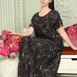Glamoras Printed Maxi Nightdress-image-35