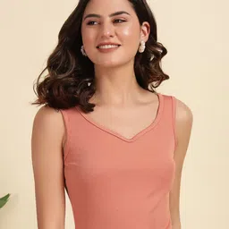CORSICA Ribbed V-Neck Sleeveless Top-image-90