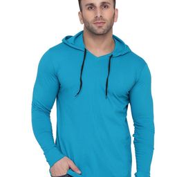 Blisstone Men 1Solid Hooded Applique Slim Fit T-shirt-image-66