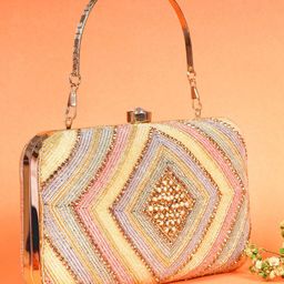 OSTY Embellished Jute Box Clutch-image-71