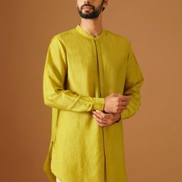 JAYPORE Round Neck Silk Pathani Kurta-image-16
