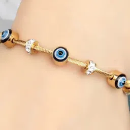 DressBerry Set of 2 Gold & Silver-Plated AD-Studded Anti Tarnish Bangle-Style Bracelets image 4