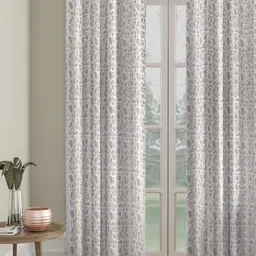 HOSTA HOMES Brown & White Geometric Long Door Curtain-image-79
