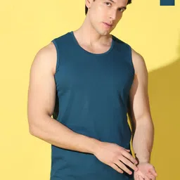 WOOSTRO Pack Of 2 Printed Combed Cotton Gym Vests VWS26(PLAIN PEACOCK)(MORE PEACOCK)-picture-12