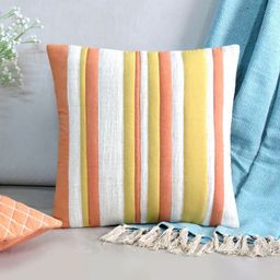 Mid July Home Off White & Yellow Striped Velvet Square Cushion Covers-image-72
