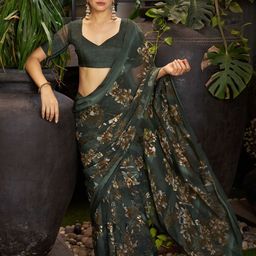 Sitanjali Floral Satin Ready to Wear Bagh Saree-image-64