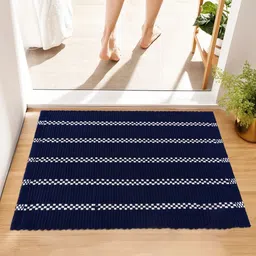 Aura Blue & White Anti-Skid Door Mats-15