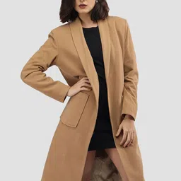 The Roadster Lifestyle Co Front Open Winter Trench Coat-20