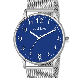JUST LIKE Men Dial & Stainless Steel Straps Analogue Watch slim sefar blue 202 steel-28