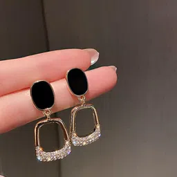 Celestria Korean Artificial Stones Studded Contemporary Drop Earrings-65