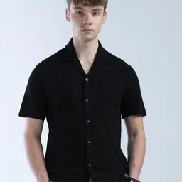 Flying Machine Men Classic Regular Fit Spread Collar Solid Cotton Casual Shirt-image-95
