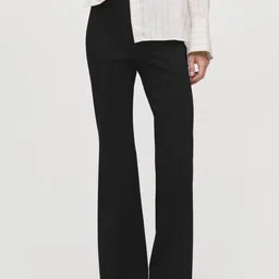 MANGO Women Straight Fit Panelled Trousers-picture-19