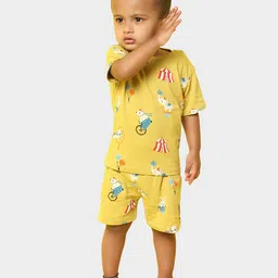 Orange Sugar Unisex Kids Printed T-shirt with Shorts-33