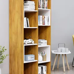 HEXA RED Beige & White Wooden Book Shelf-picture-51