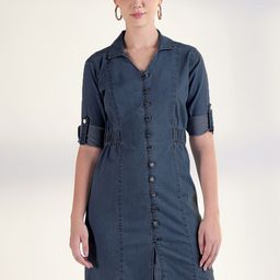 SHOWOFFFF Women Denim Shirt Dress-image-37