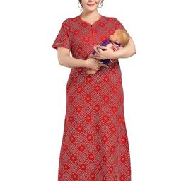 LIFE-TALE Women Red Satin Nightdress-image-82