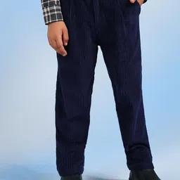 The Tribe Kids Boys Solid Cotton Relaxed Trousers-image-94
