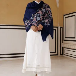 Geroo Luxe Women Floral Embroidered Shawl-image-22
