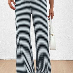 StyleCast Women Striped Mid-Rise Loose Fit Wide Leg Trousers-image-66